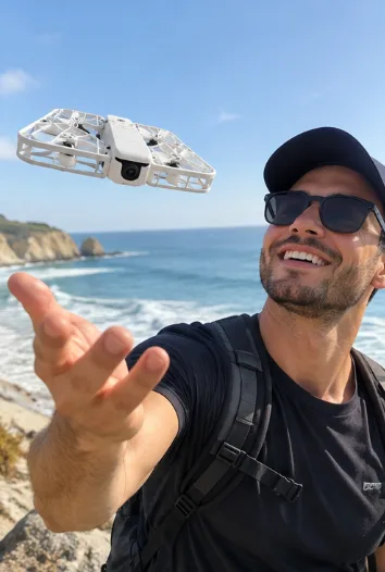 HOVERAir X1 - Fly More Cámara de vuelo autónomo de bolsillo - Fly More Combo 125 g Ligero 5 rutas de vuelo preprogramadas Sistema láser VIO y ToF Resistente a la intemperie Garantía de 12 meses Bolso plegable Drones de grabación electrónica - plegable.